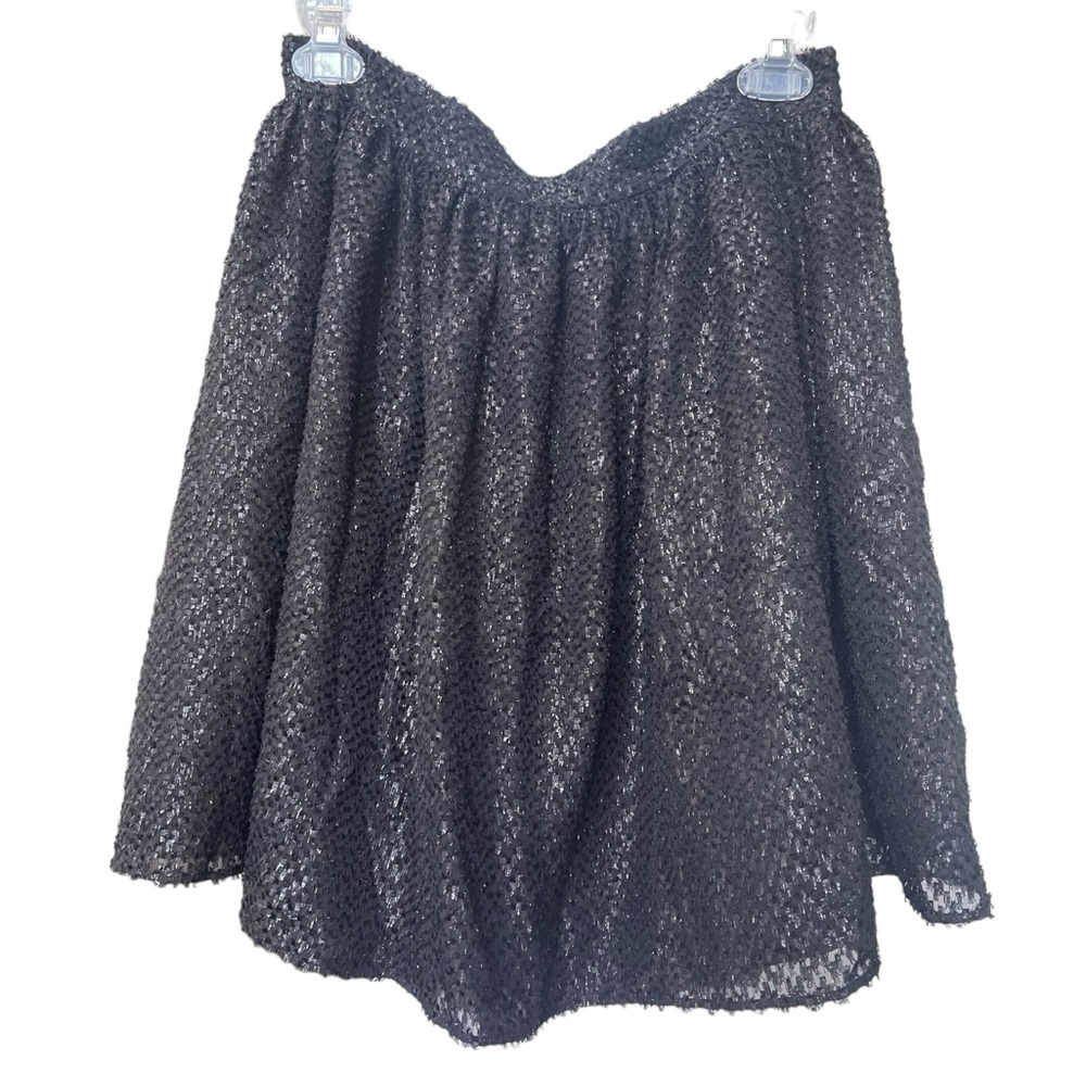 MICHAEL Michael Kors Black Silk Blend Sequin Flare Skirt Women's Size 8 NWT - Picture 2 of 13
